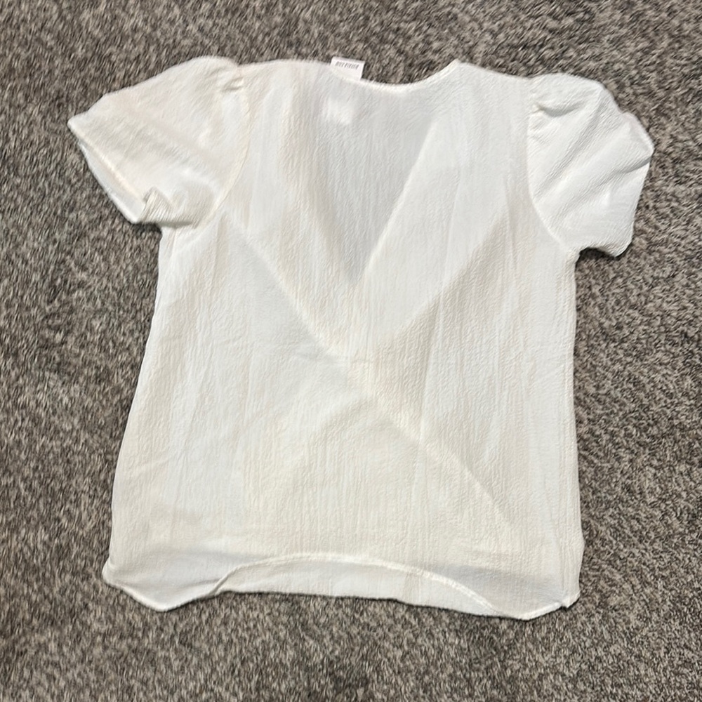Buckle Cream Wrap Blouse - Picture 2 of 3